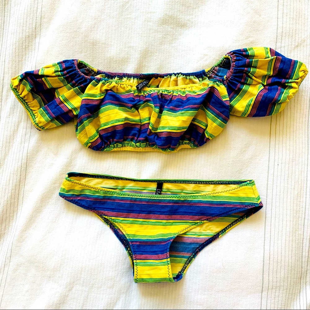 New Lisa Marie Fernandez striped 2-piece bikini